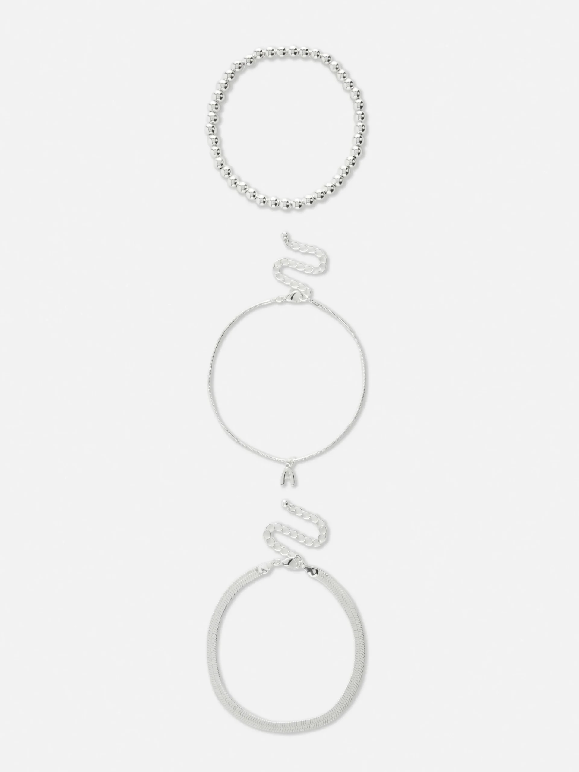 3-Pack Initial Infinity Anklets|Primark Outlet
