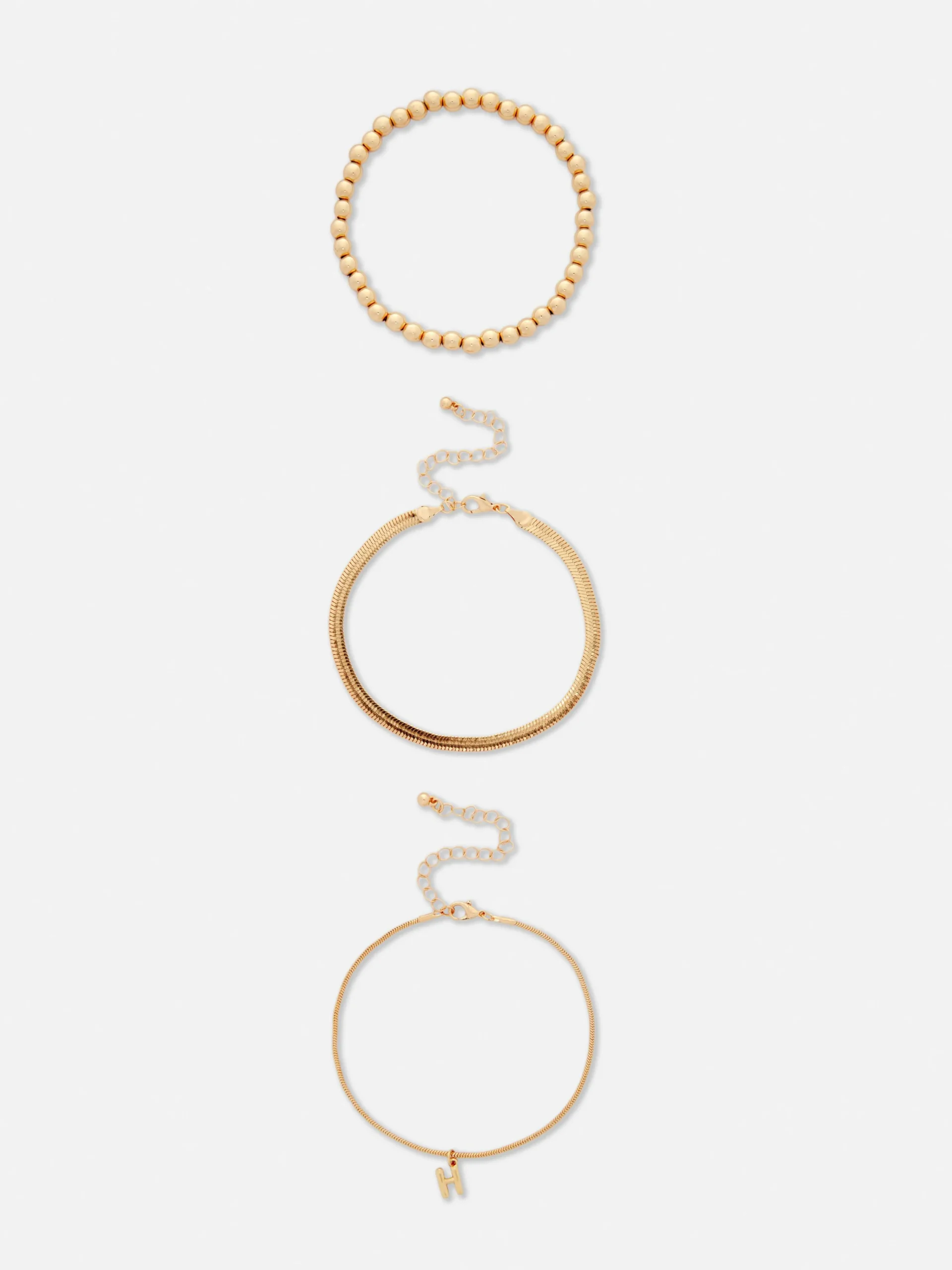 3-Pack Initial Infinity Anklets|Primark Outlet