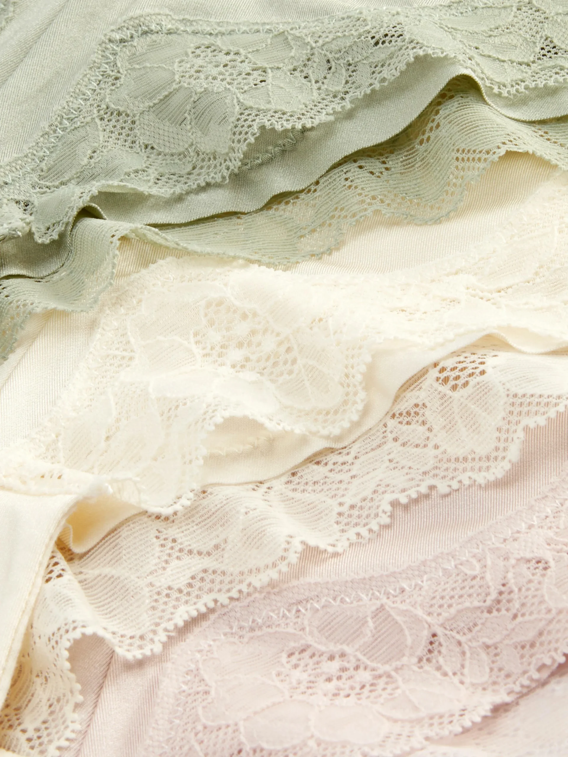 3-Pack Lace Trim Microfibre Thongs|Primark Clearance