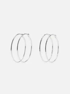 2-Pack Large Hoop Earrings|Primark Discount