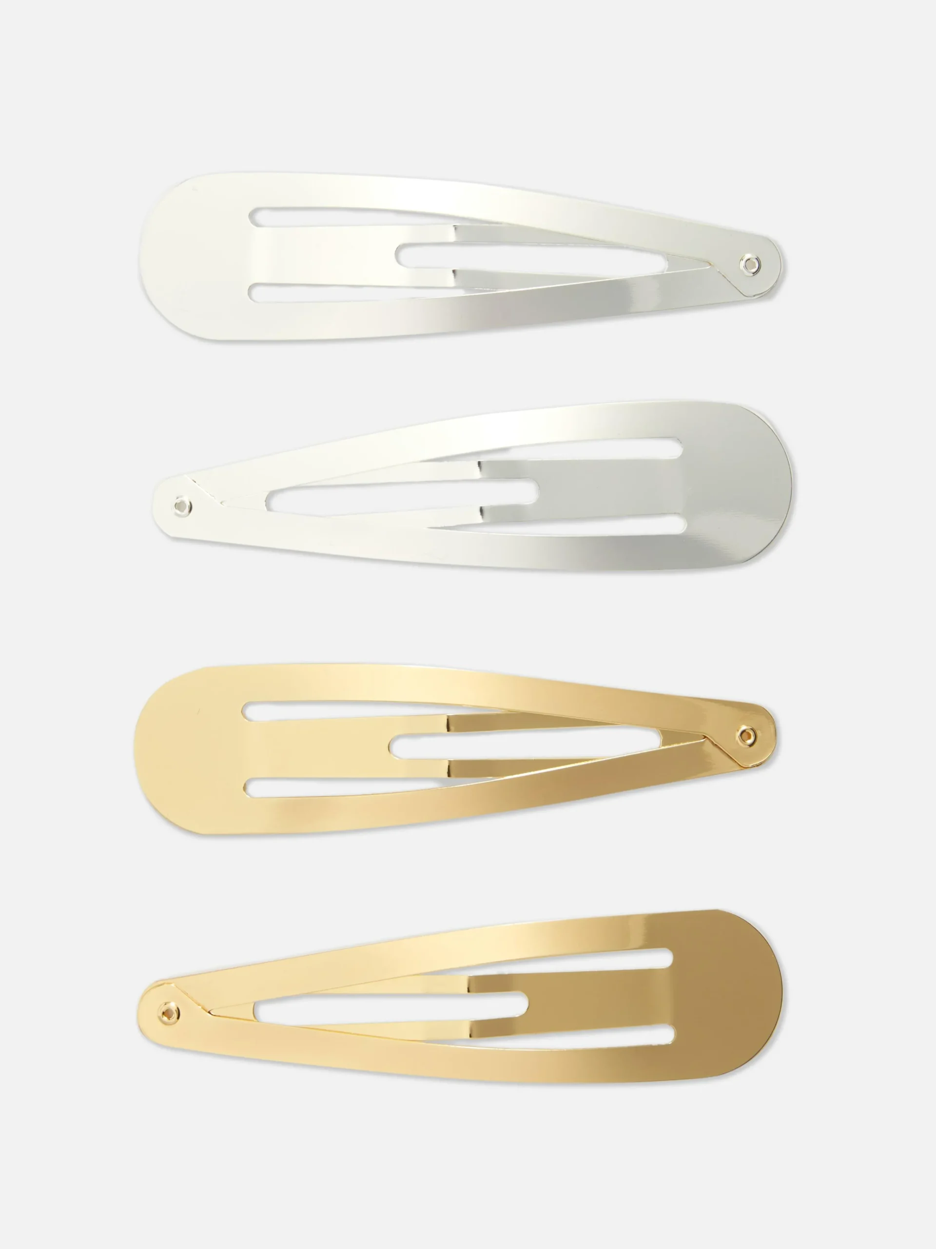 4-Pack Metal Snap Hair Clips|Primark New