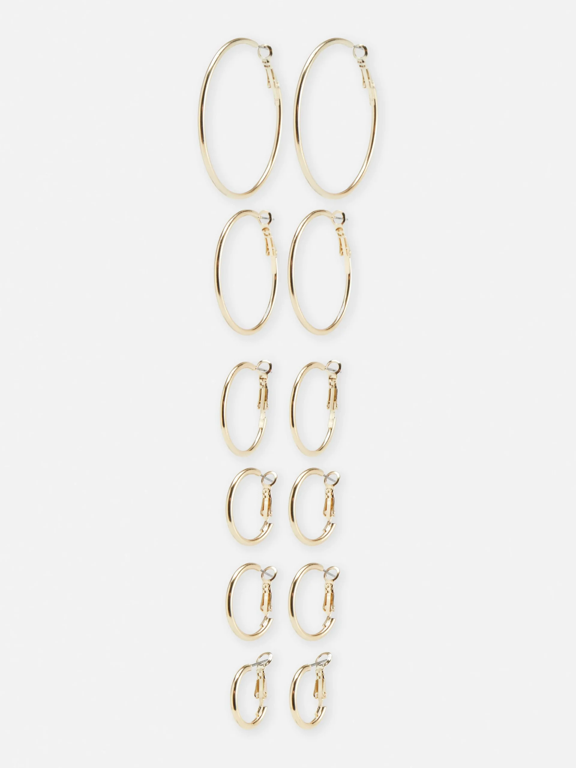 6-Pack Multi Size Hoop Earrings|Primark Outlet