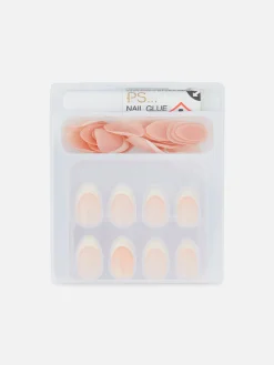 36-Pack PS Almond Gloss French Faux Nails|Primark Hot