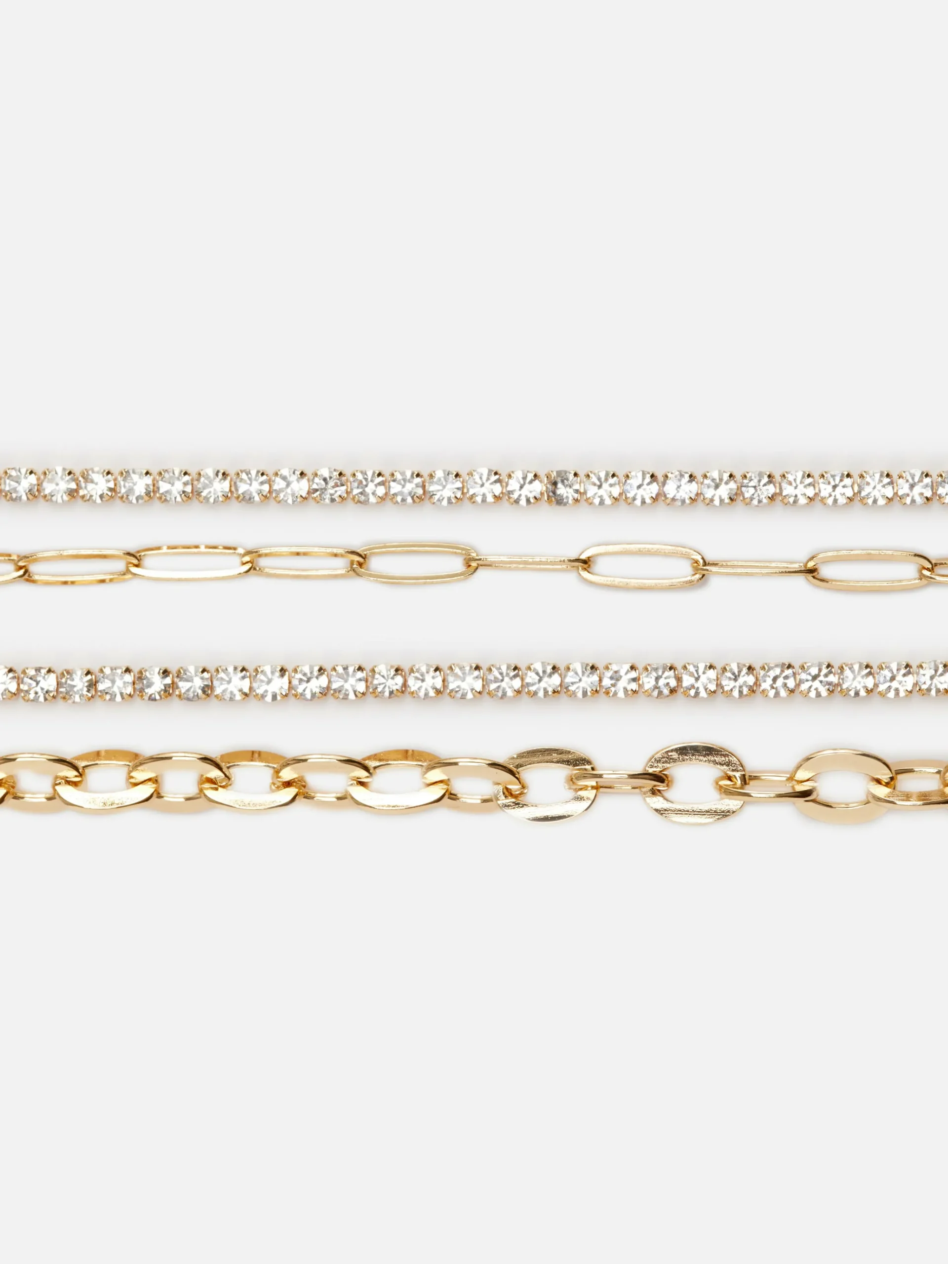 4-Pack Rhinestone Chain Bracelets|Primark Online