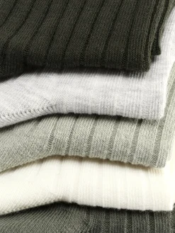 5-Pack Ribbed Crew Socks|Primark Clearance