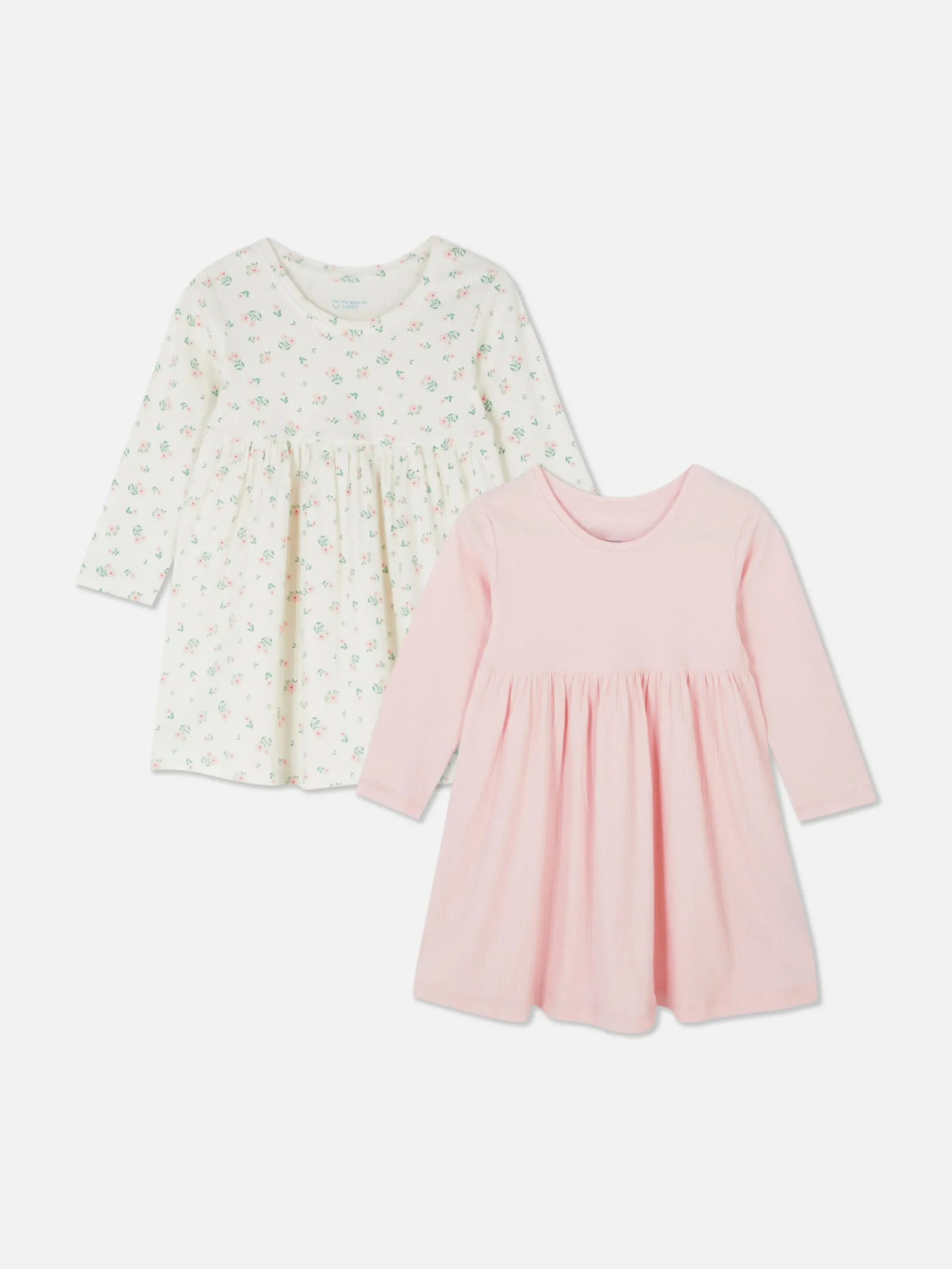 2-Pack Ribbed Long Sleeve Dresses|Primark Outlet