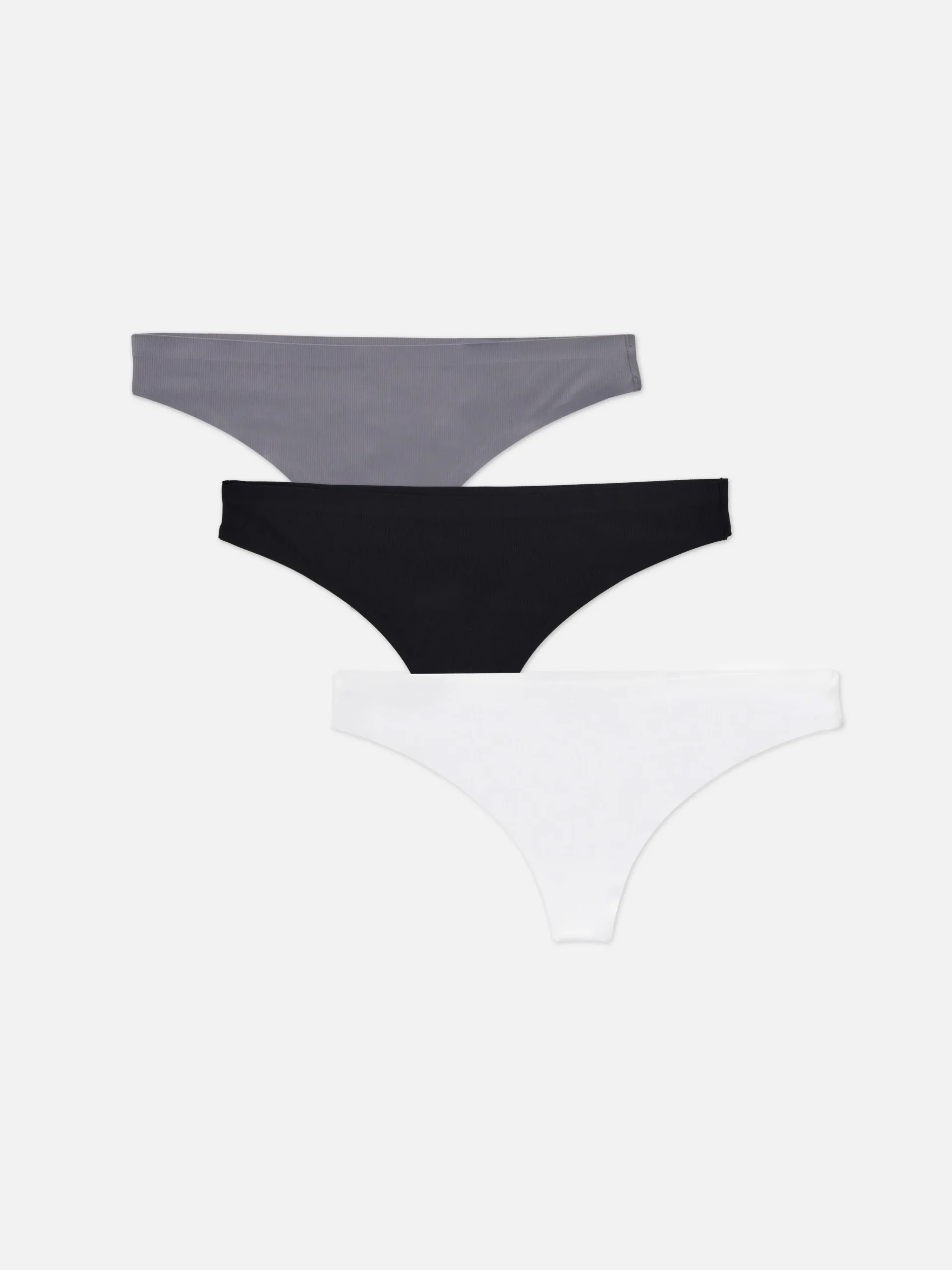 3-Pack Ribbed Thongs|Primark Outlet
