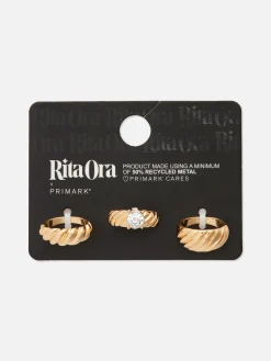3-Pack Rita Ora Ridged Stacking Rings|Primark Outlet