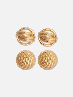 2-Pack Rita Ora Sculptural Chunky Studs|Primark Discount