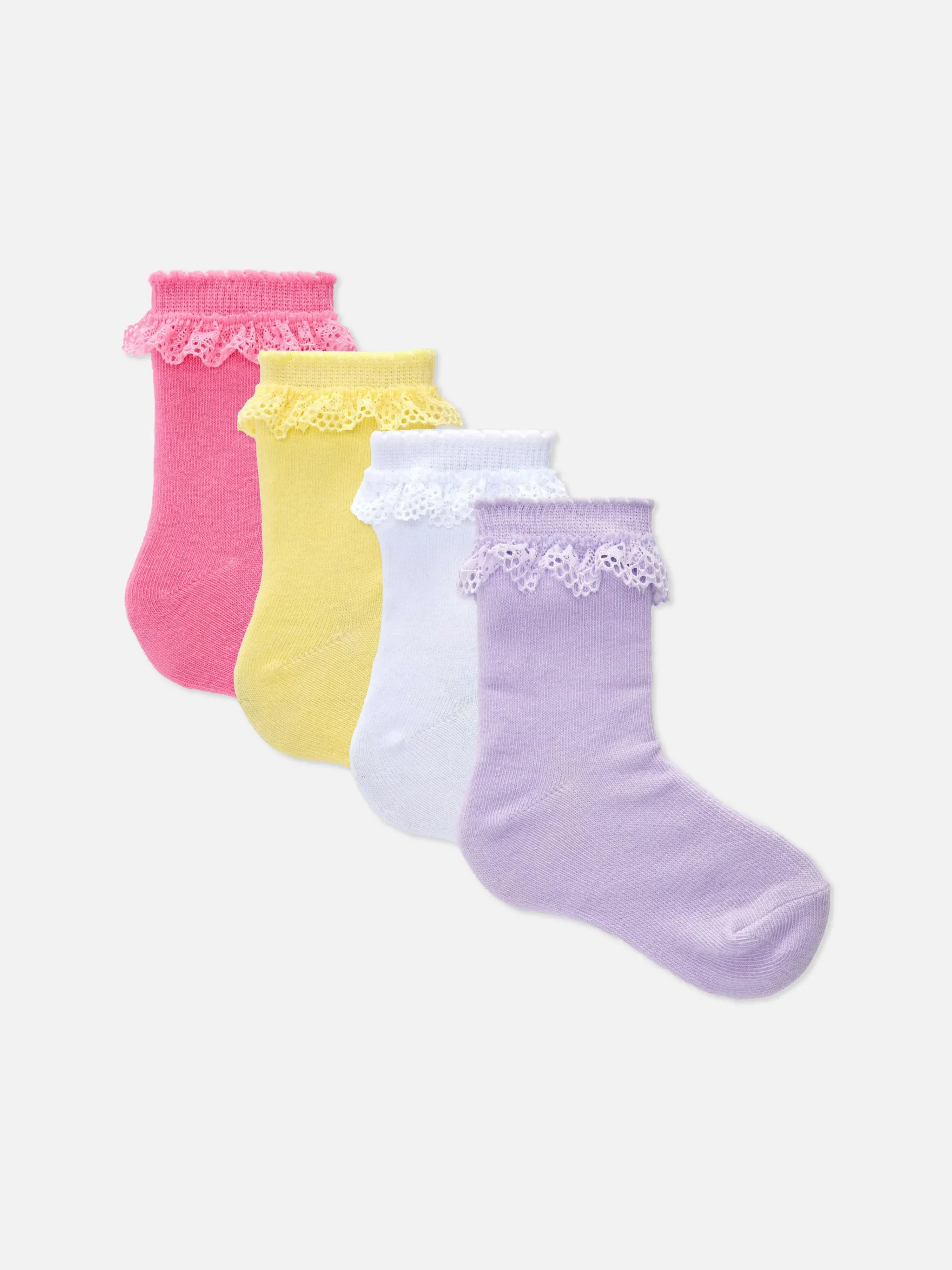 4-Pack Ruffle Trim Socks|Primark Hot