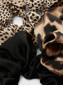 3-Pack Satin Animal Print Scrunchies|Primark Clearance