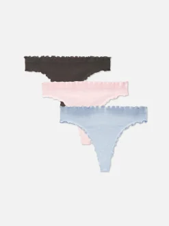 3-Pack Seamless Lettuce Hem Thongs|Primark Sale