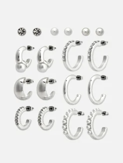9-Pack Stud And Hoop Earrings|Primark Outlet