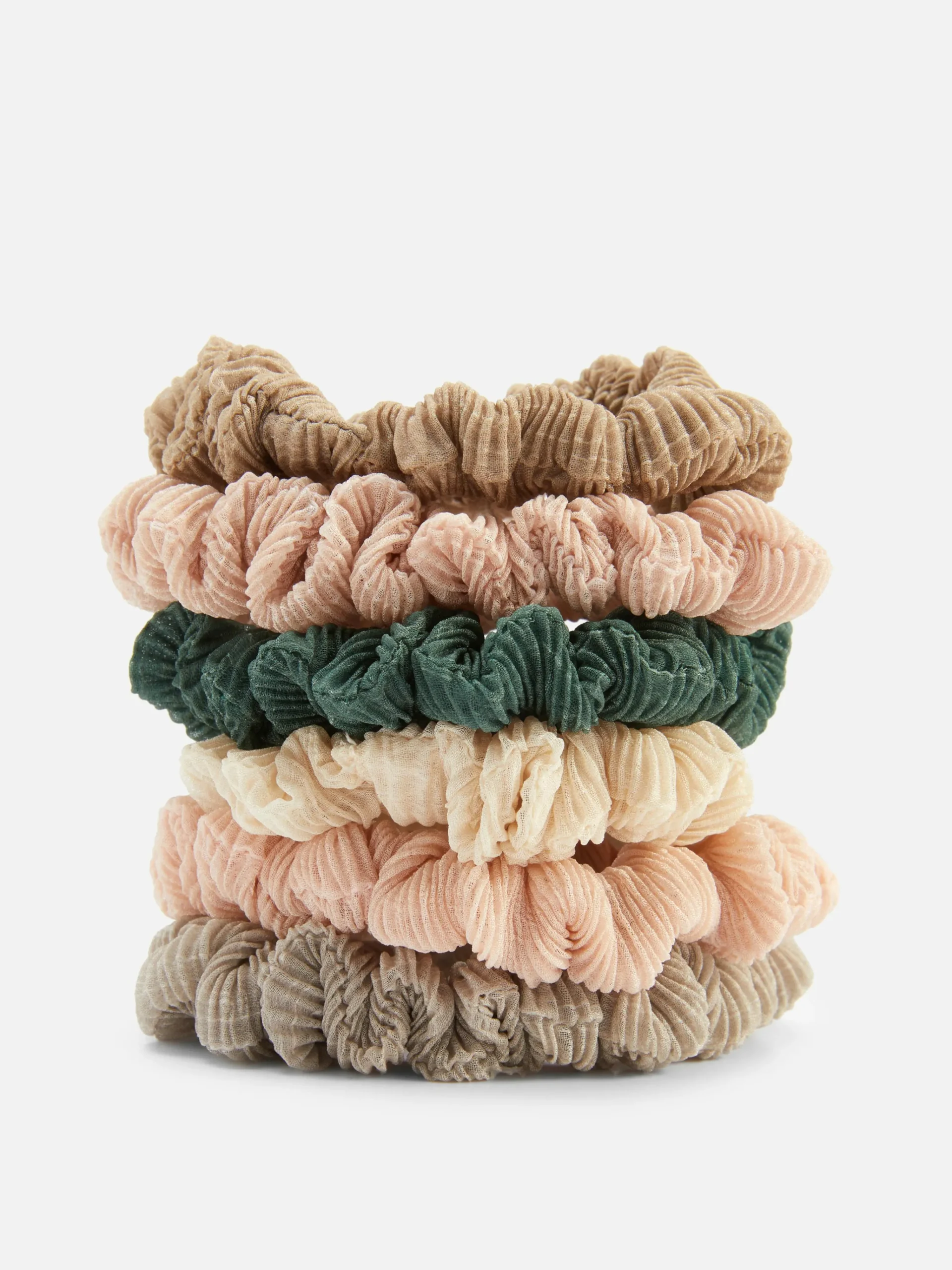 6-Pack Textured Micro Scrunchies|Primark Online