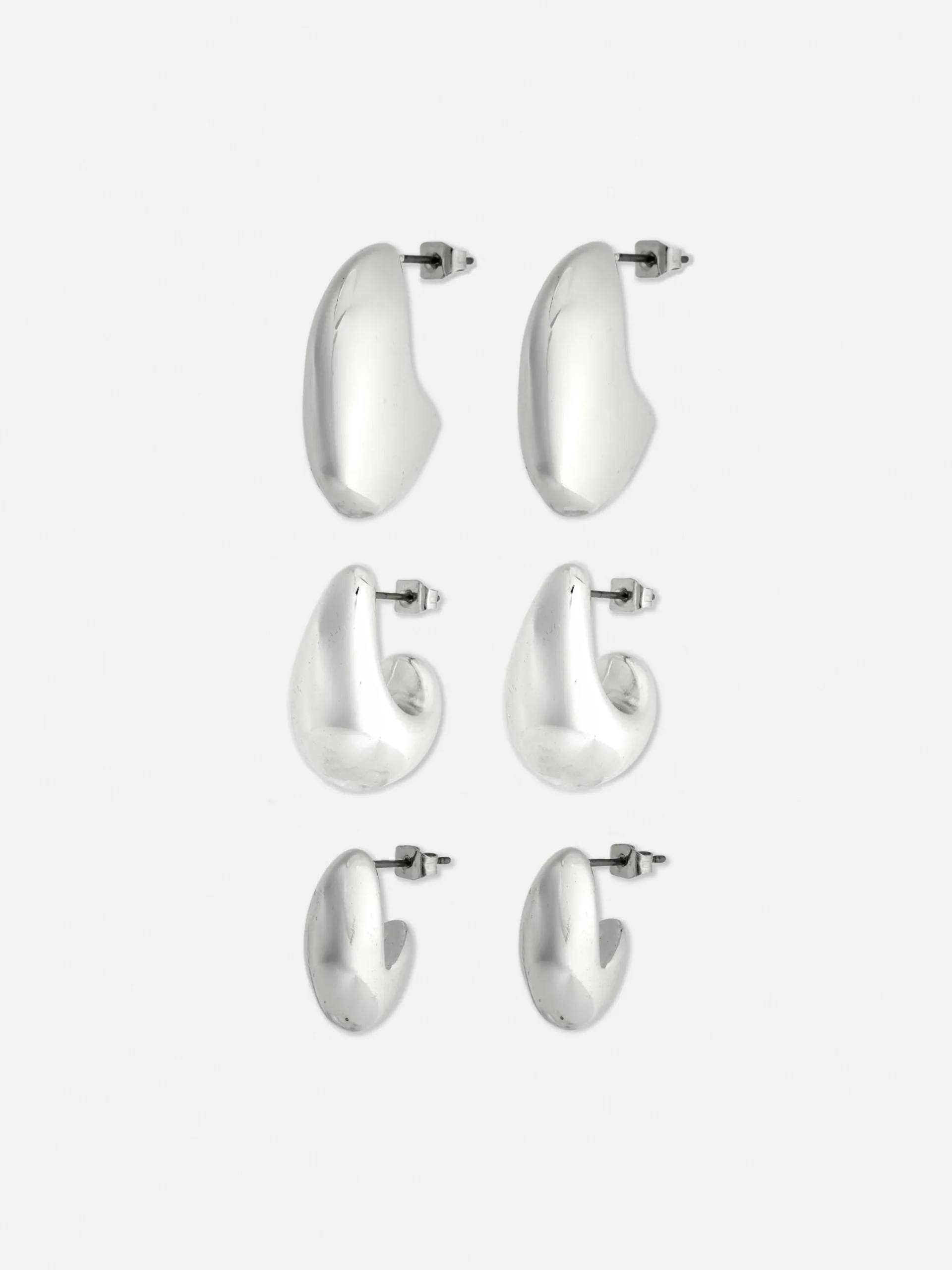 3-Pack The Edit Puffy Drop Earrings|Primark Hot