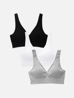 3-Pack V-Neck Bralettes|Primark Best