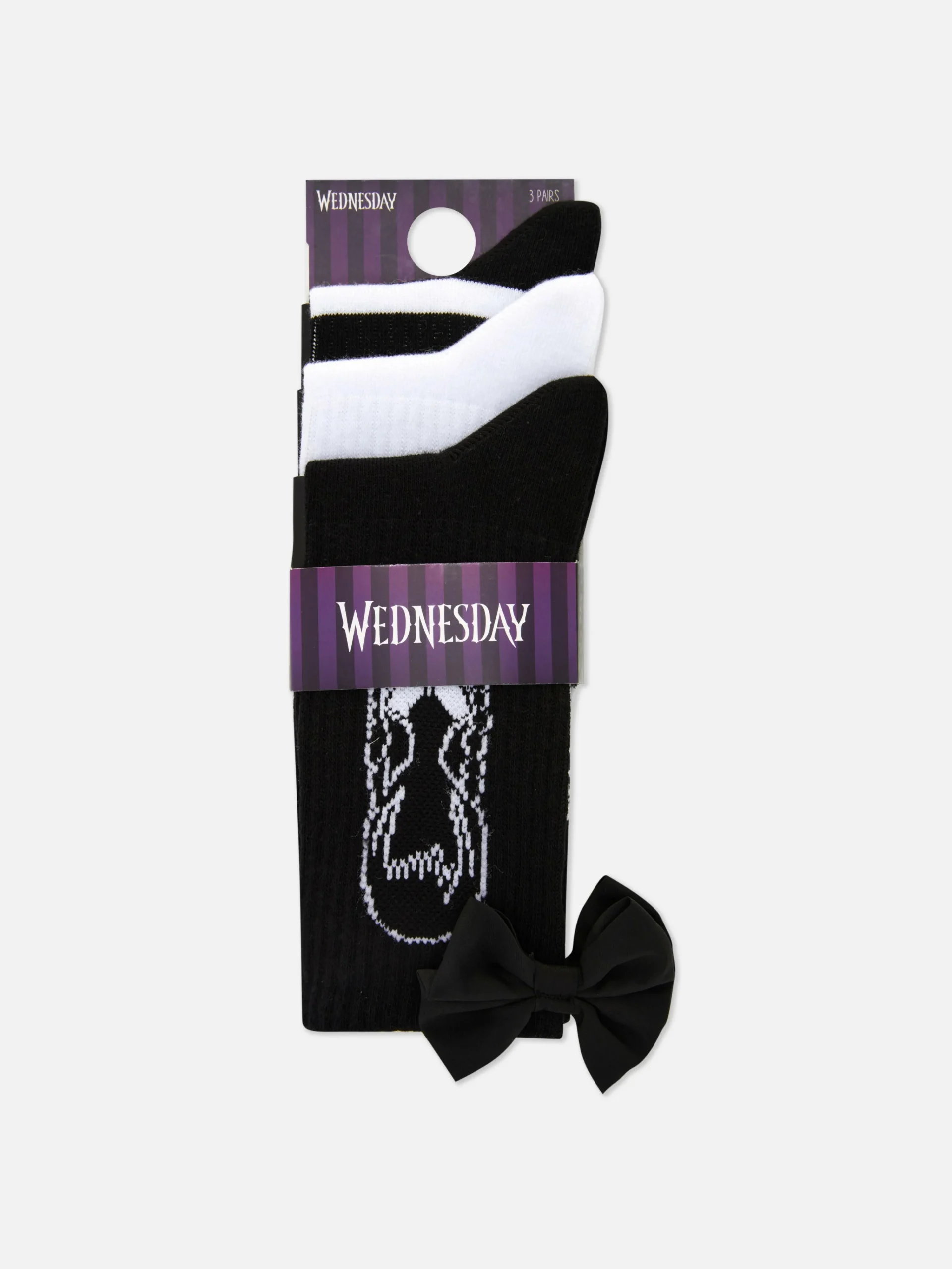 3-Pack Wednesday Addams Crew Socks|Primark Online
