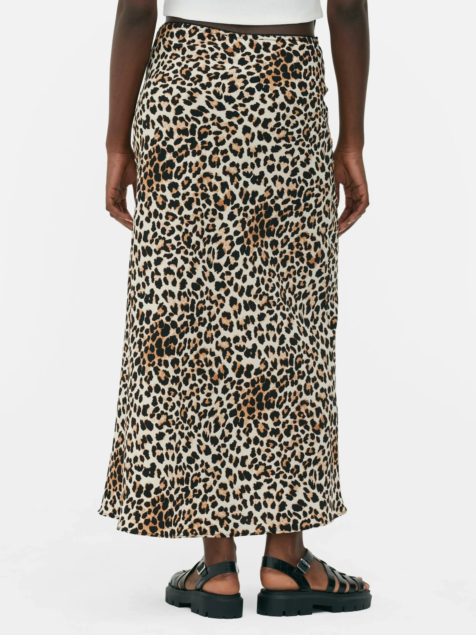 Picot Waistband Leopard Print Midi Skirt|Primark Hot