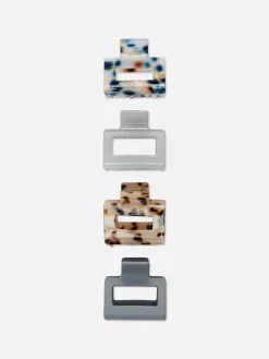 4pk Rectangle Bulldog Hair Clips|Primark Sale