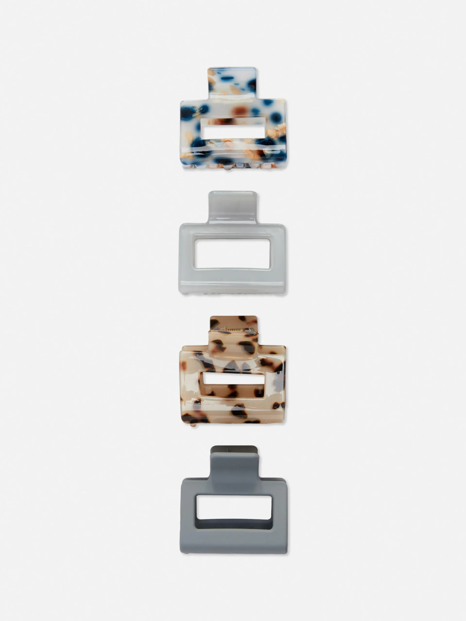 4pk Rectangle Bulldog Hair Clips|Primark Sale