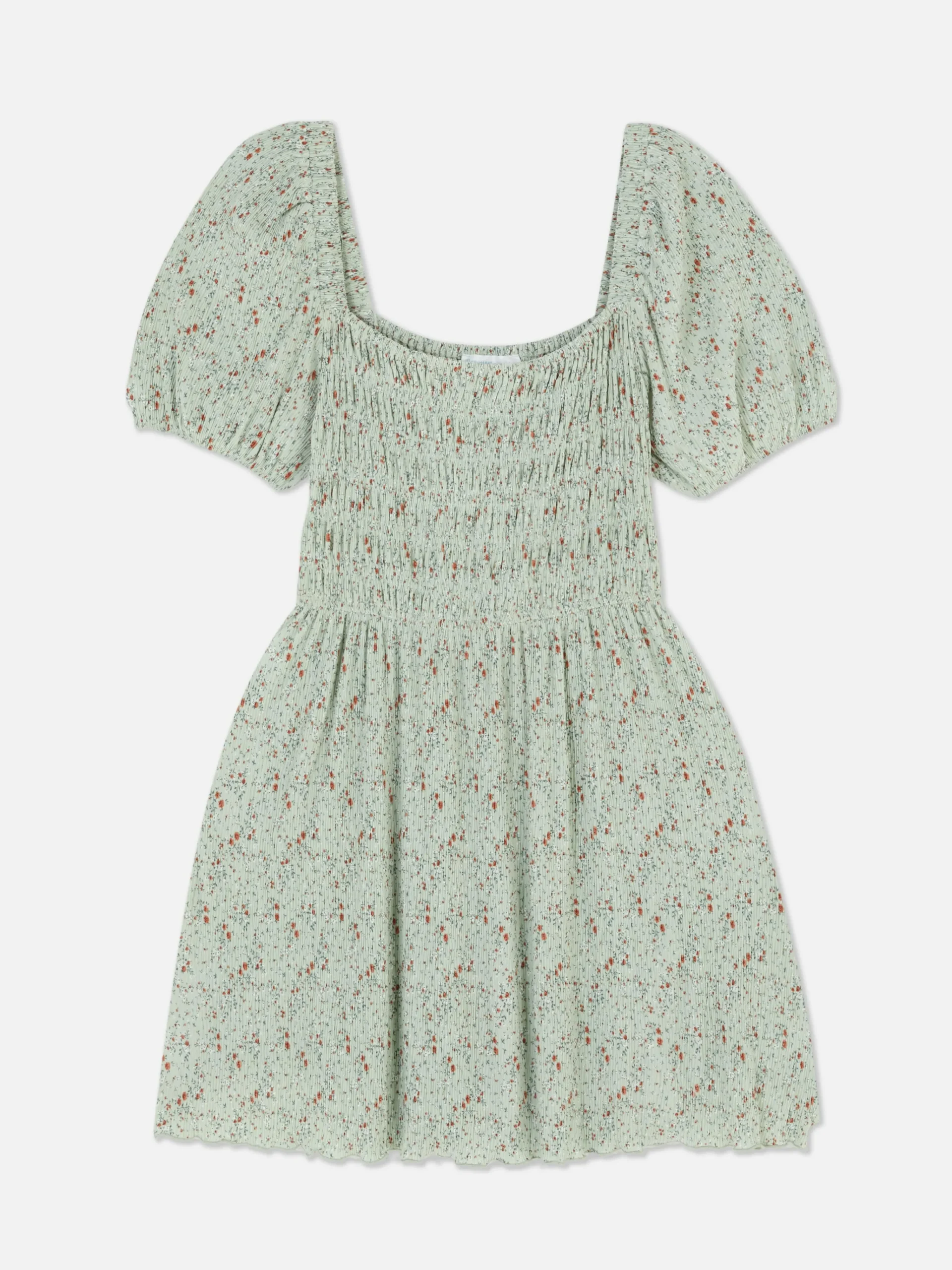 Plissé Shirred Mini Dress|Primark Outlet