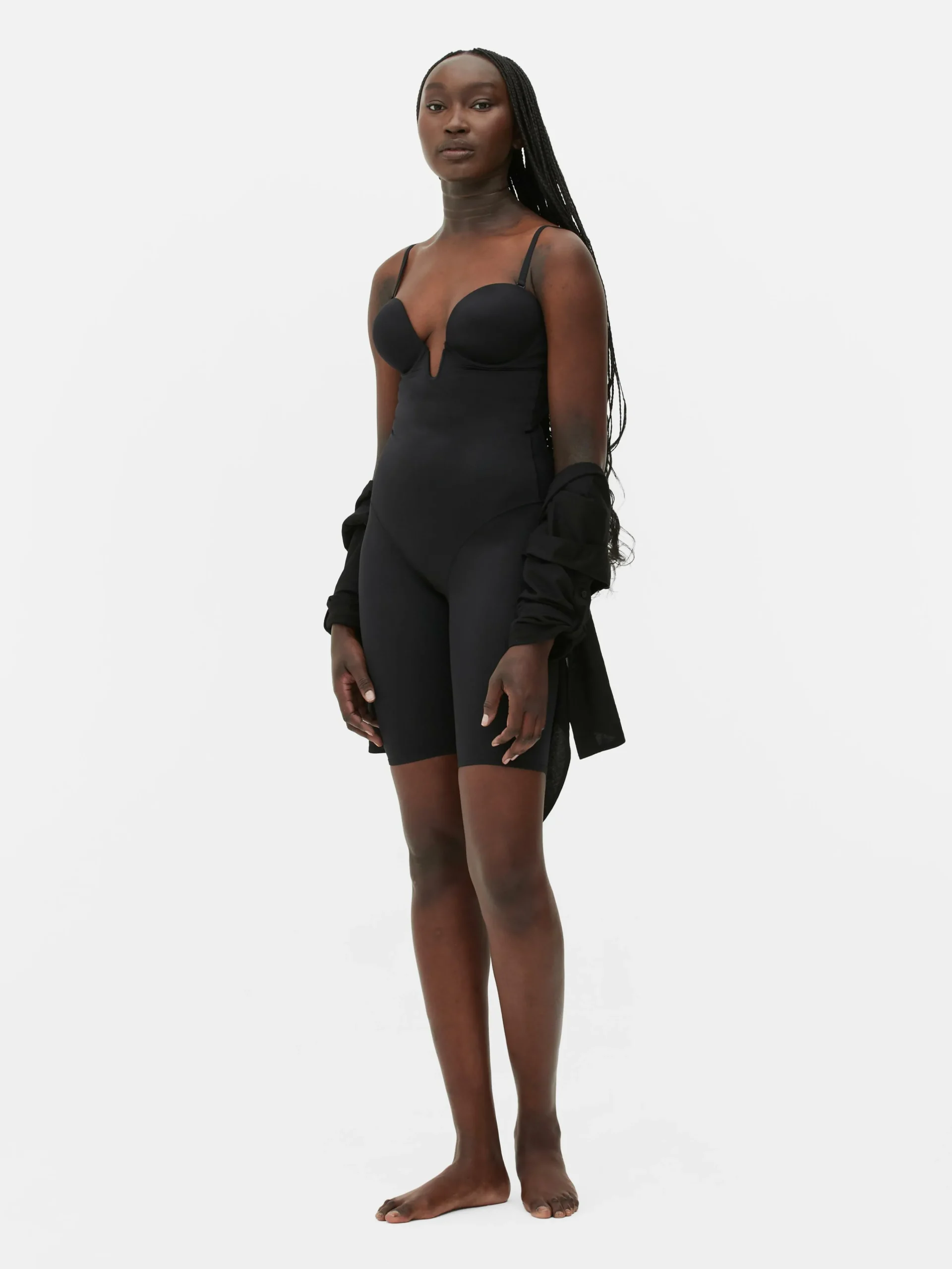 Plunging Cup Longline Shapewear Bodysuit|Primark Online