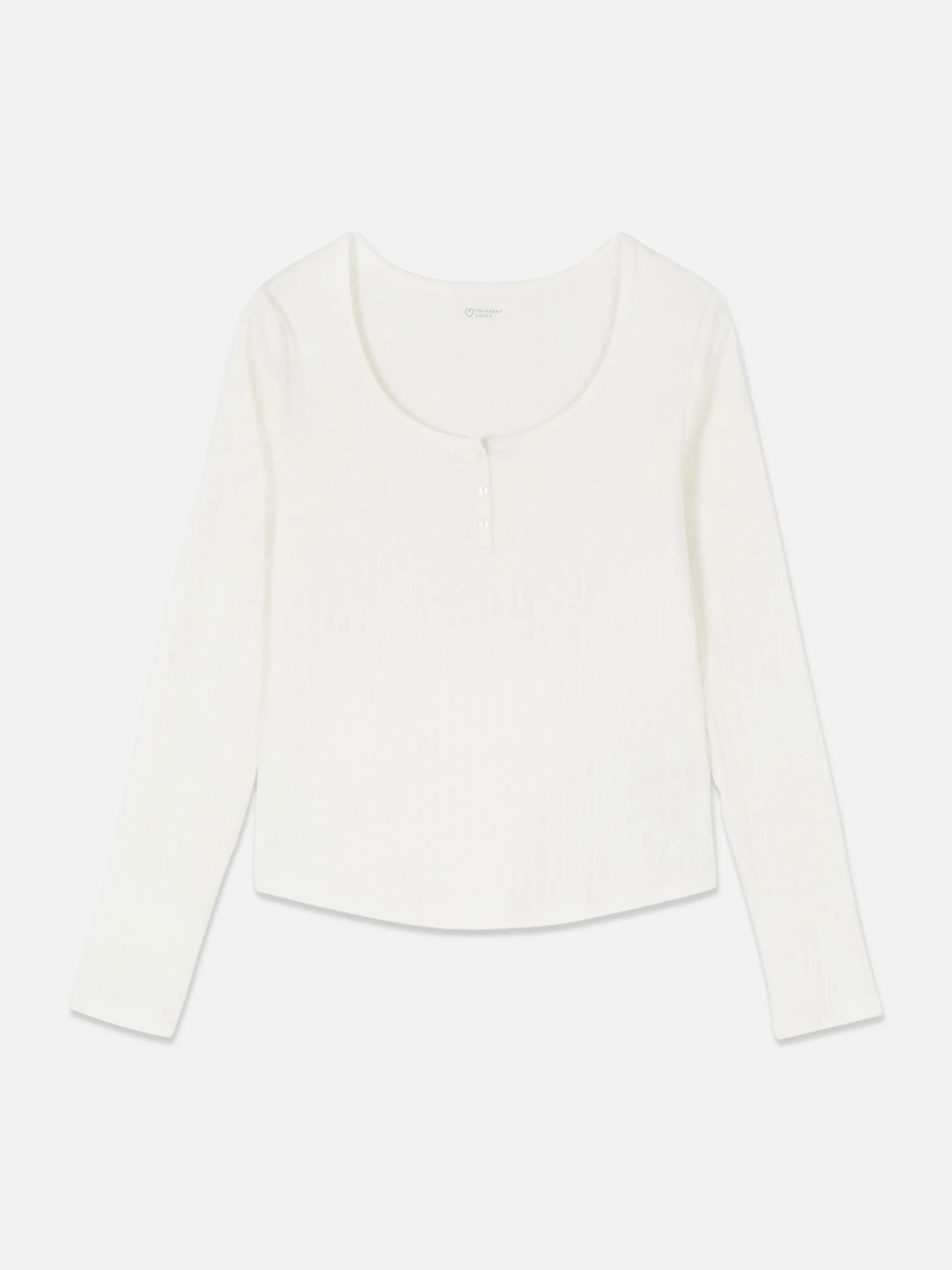 Pointelle Long Sleeve Pajama Top|Primark Discount