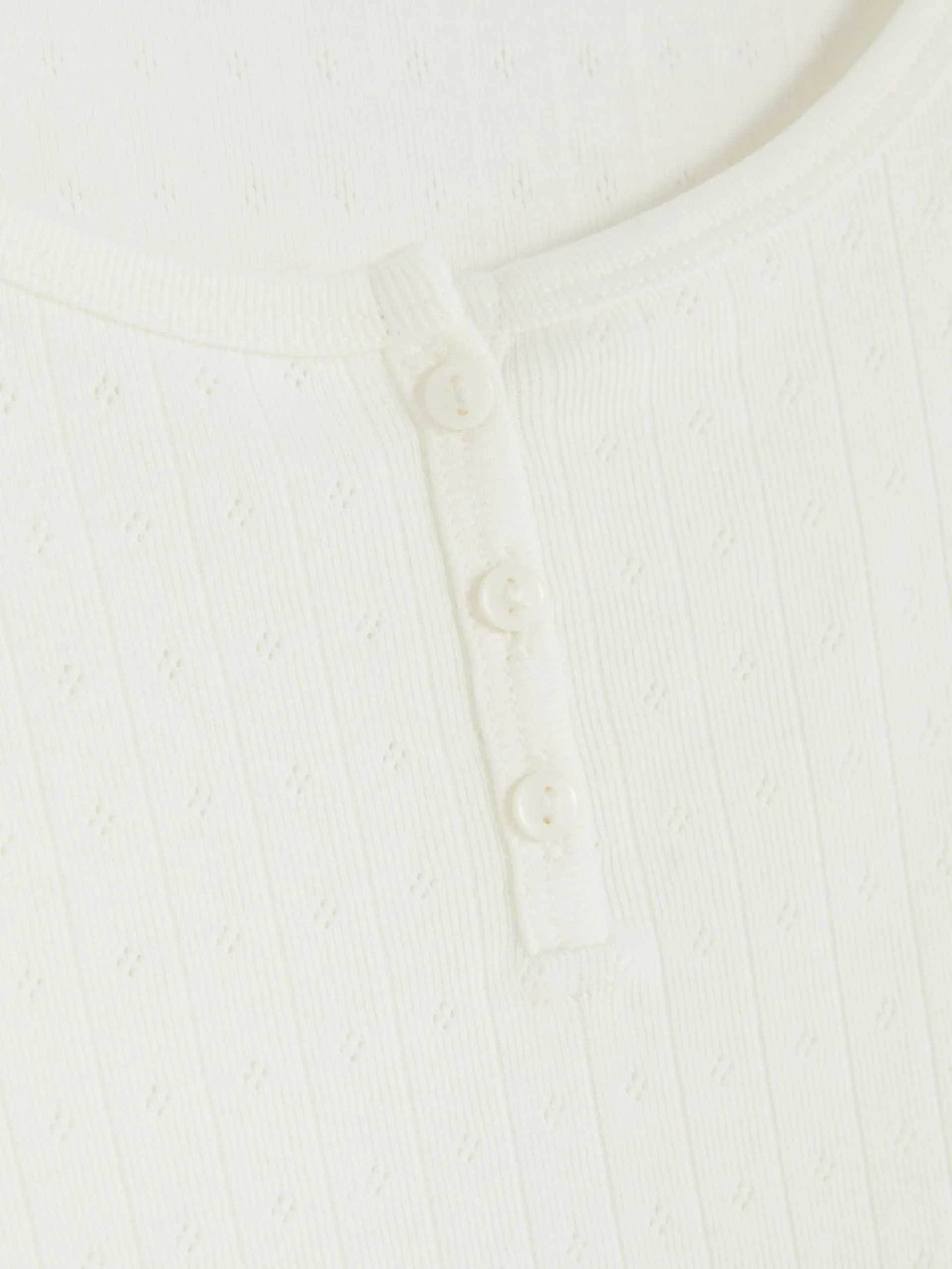 Pointelle Long Sleeve Pajama Top|Primark Discount