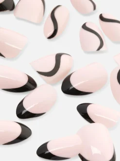PS Almond Gloss Contrast Tip Faux Nails|Primark Hot