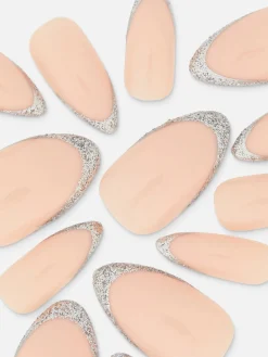 PS Pointed Gloss Glitter Faux Nails|Primark Online