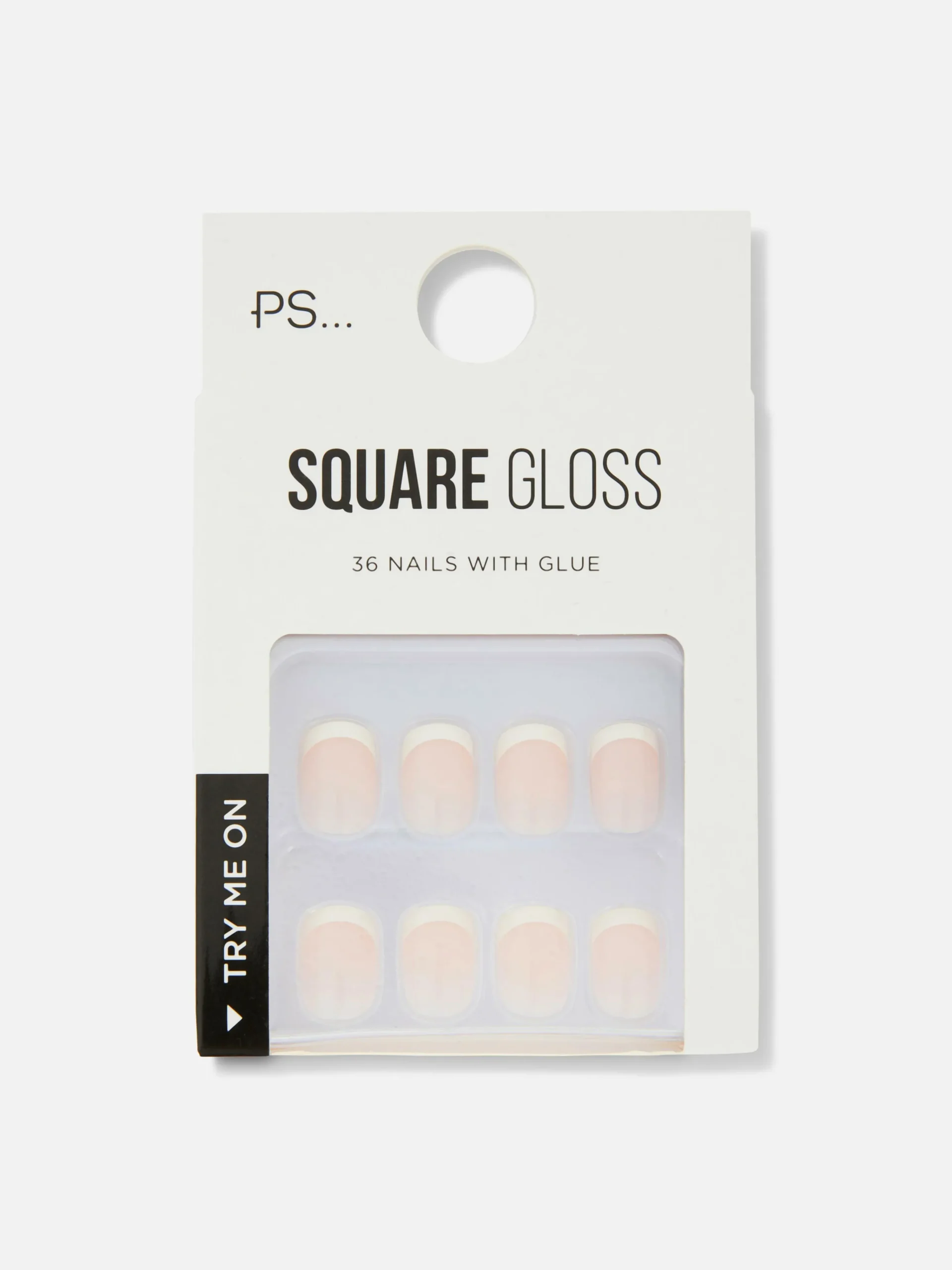 PS Square French Tip Gloss Faux Nails|Primark Discount