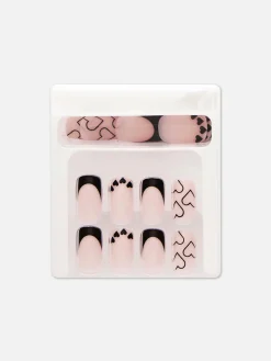 PS Square Gloss Heart Faux Nails|Primark Hot