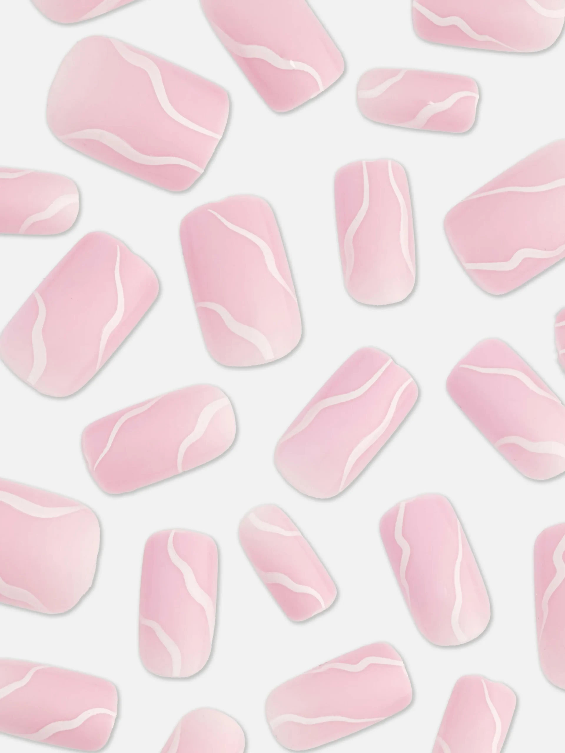 PS Square Gloss Swirled Faux Nails|Primark Online