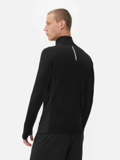 Quarter-Zip Long Sleeve Gym Top|Primark Clearance
