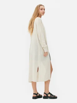 Relaxed Edge-to-Edge Maxi Cardigan|Primark Outlet