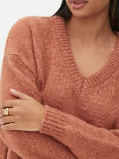 Relaxed V-Neck Sweater|Primark Outlet