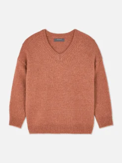 Relaxed V-Neck Sweater|Primark Outlet