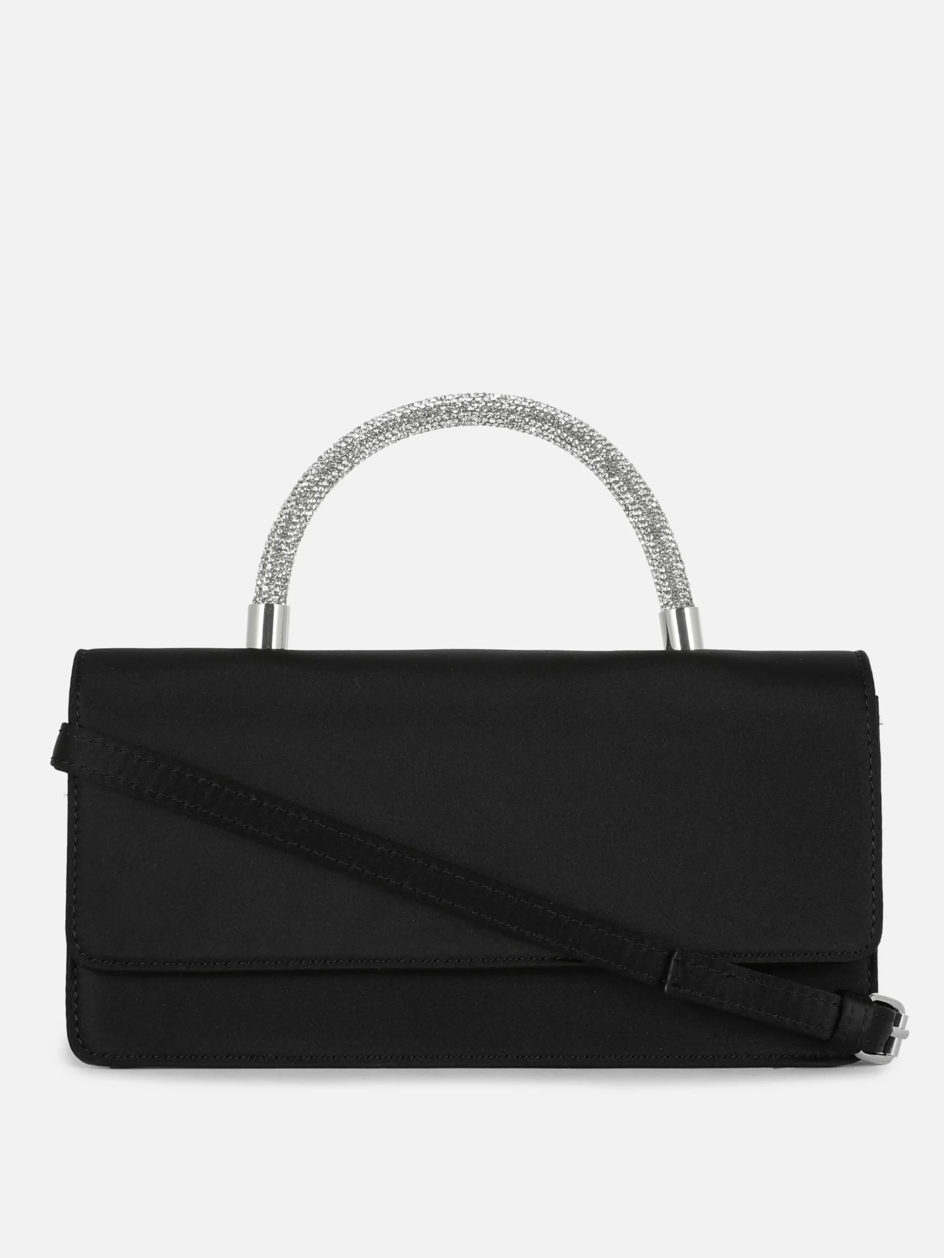 Rhinestone Handle Satin Crossbody Bag|Primark New