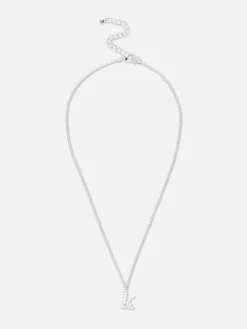 Rhinestone Initial Pendant Necklace|Primark Hot