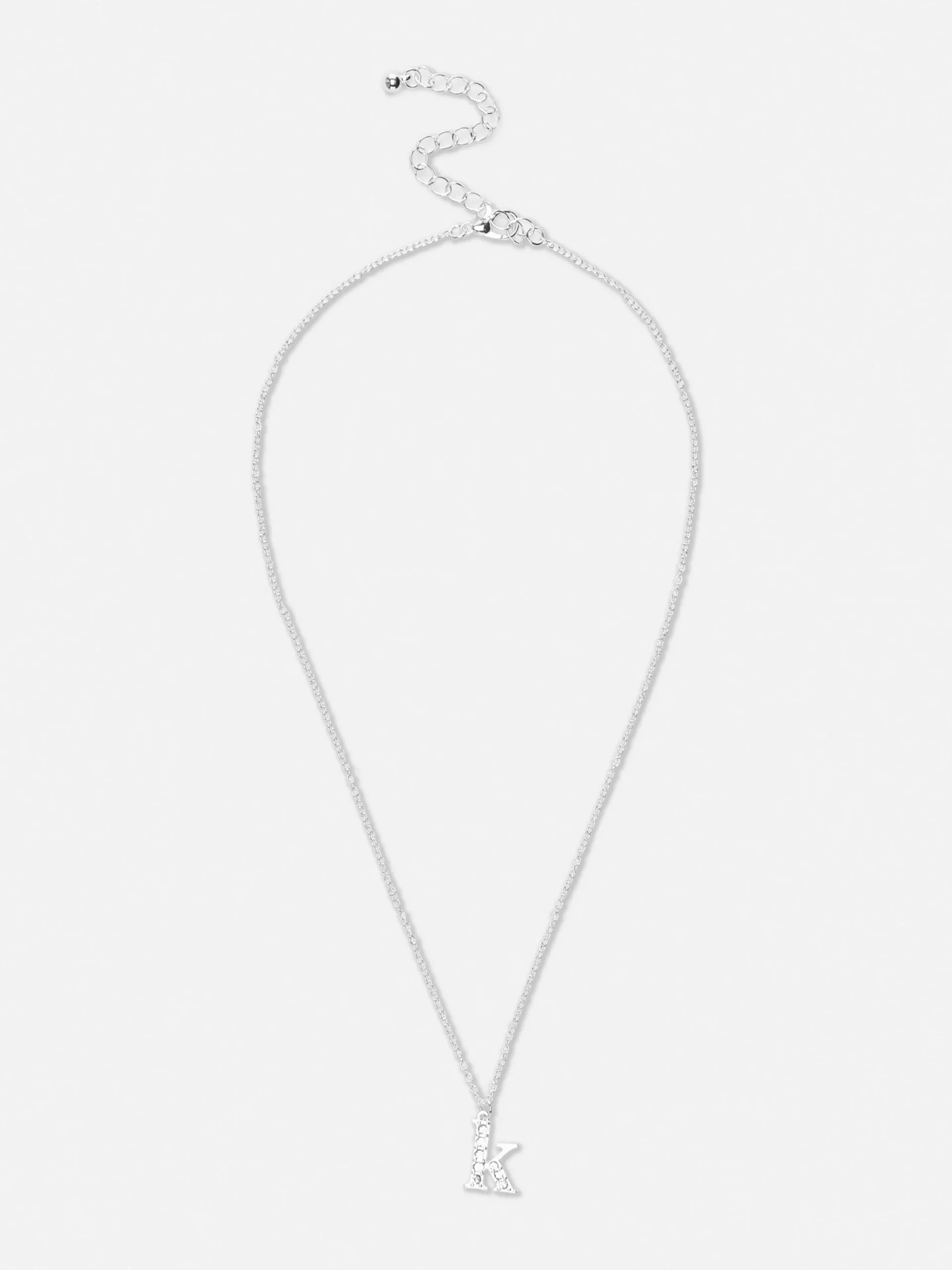 Rhinestone Initial Pendant Necklace|Primark Hot