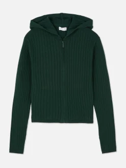 Rib Knit Zip Hooded Cardigan|Primark Best