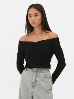Ribbed Bardot Sweater|Primark Outlet