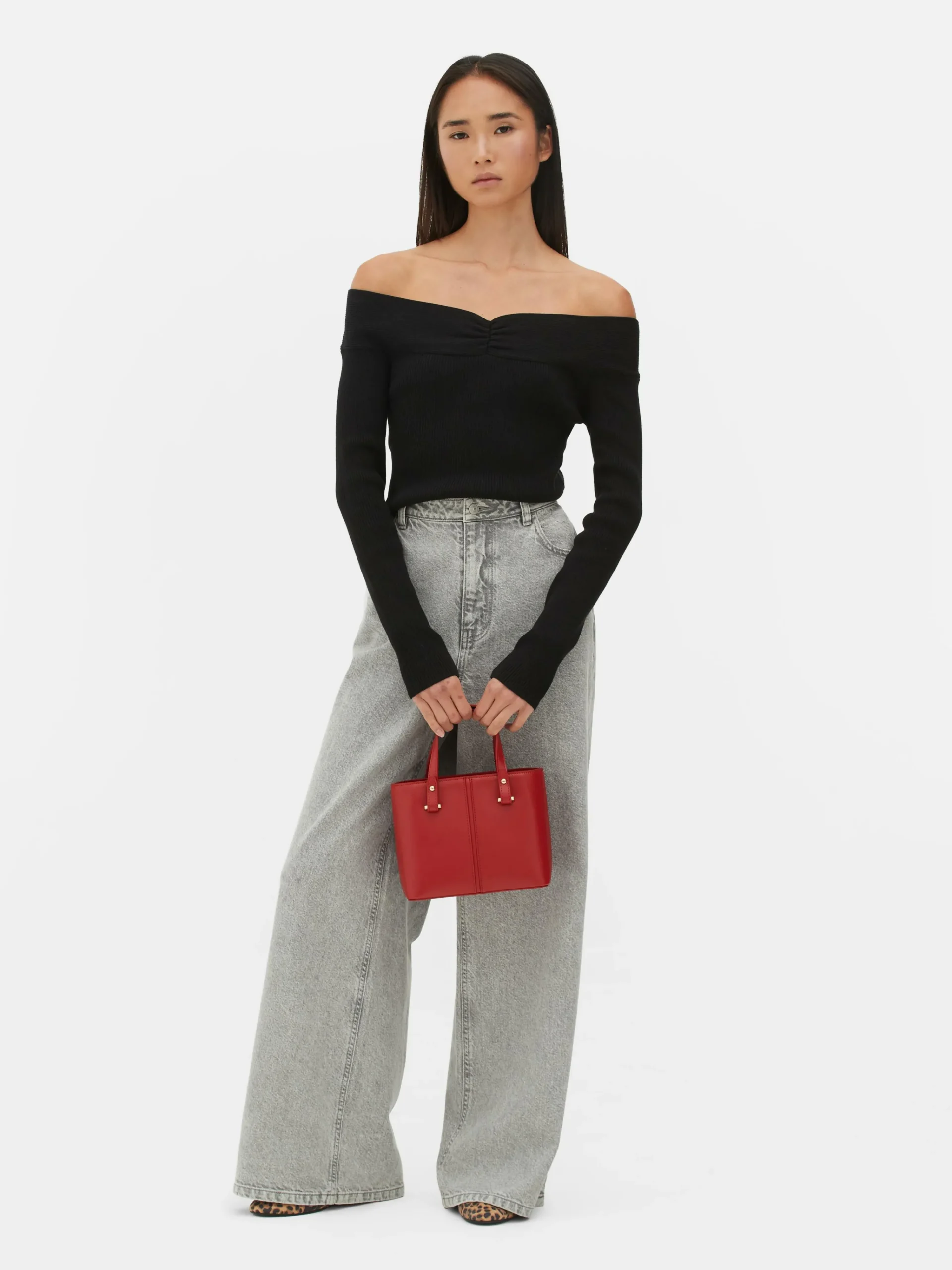 Ribbed Bardot Sweater|Primark Outlet
