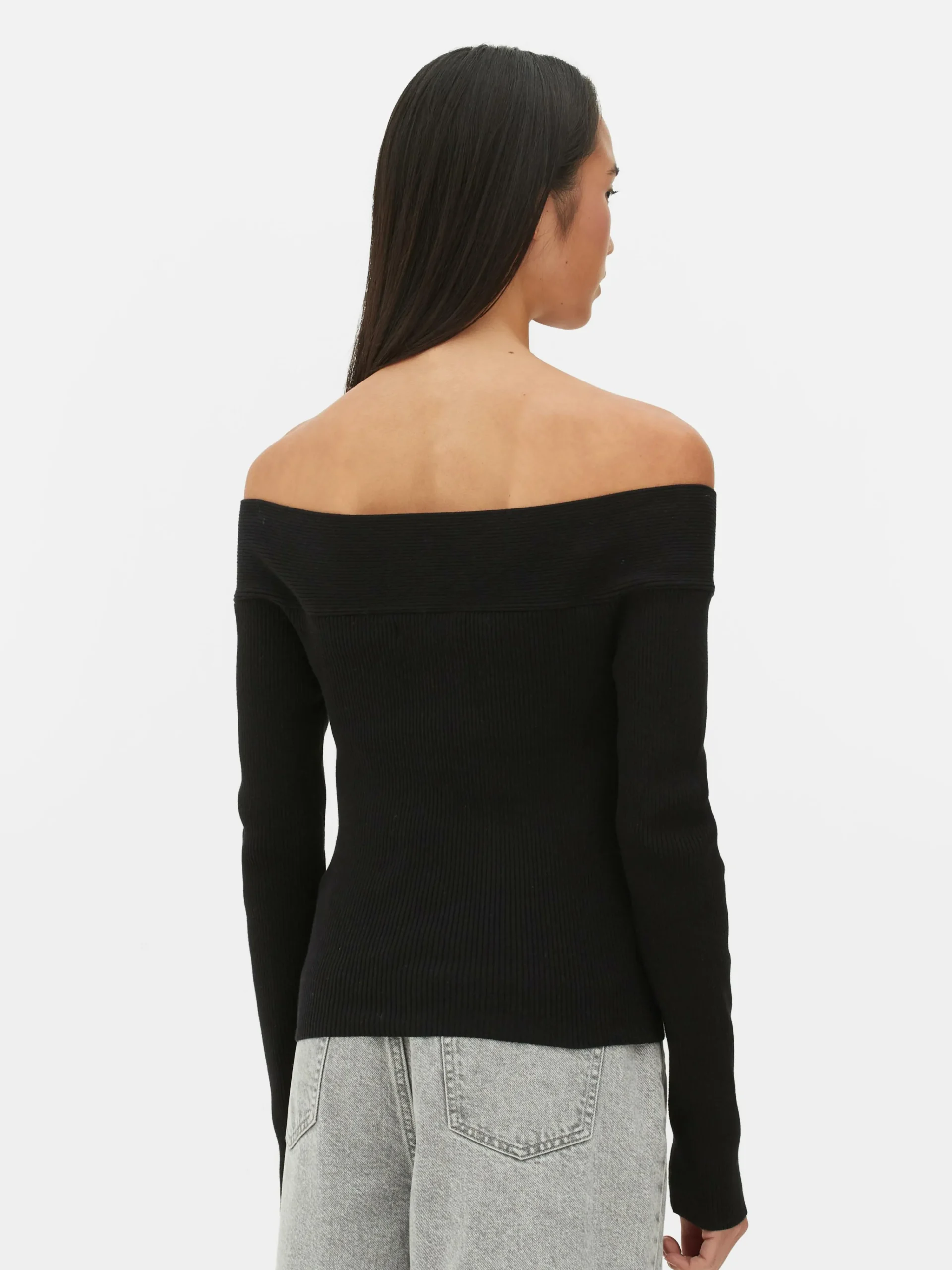 Ribbed Bardot Sweater|Primark Outlet