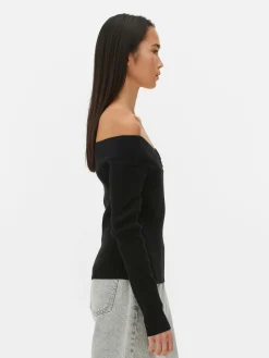 Ribbed Bardot Sweater|Primark Outlet