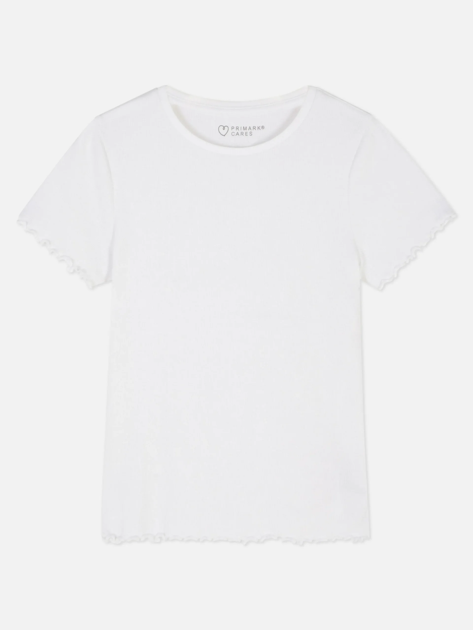 Ribbed Lettuce Trim T-Shirt|Primark Discount