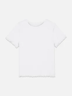 Ribbed Lettuce Trim T-Shirt|Primark