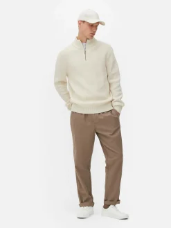 Rib-Knit Half-Zip Sweater|Primark Clearance