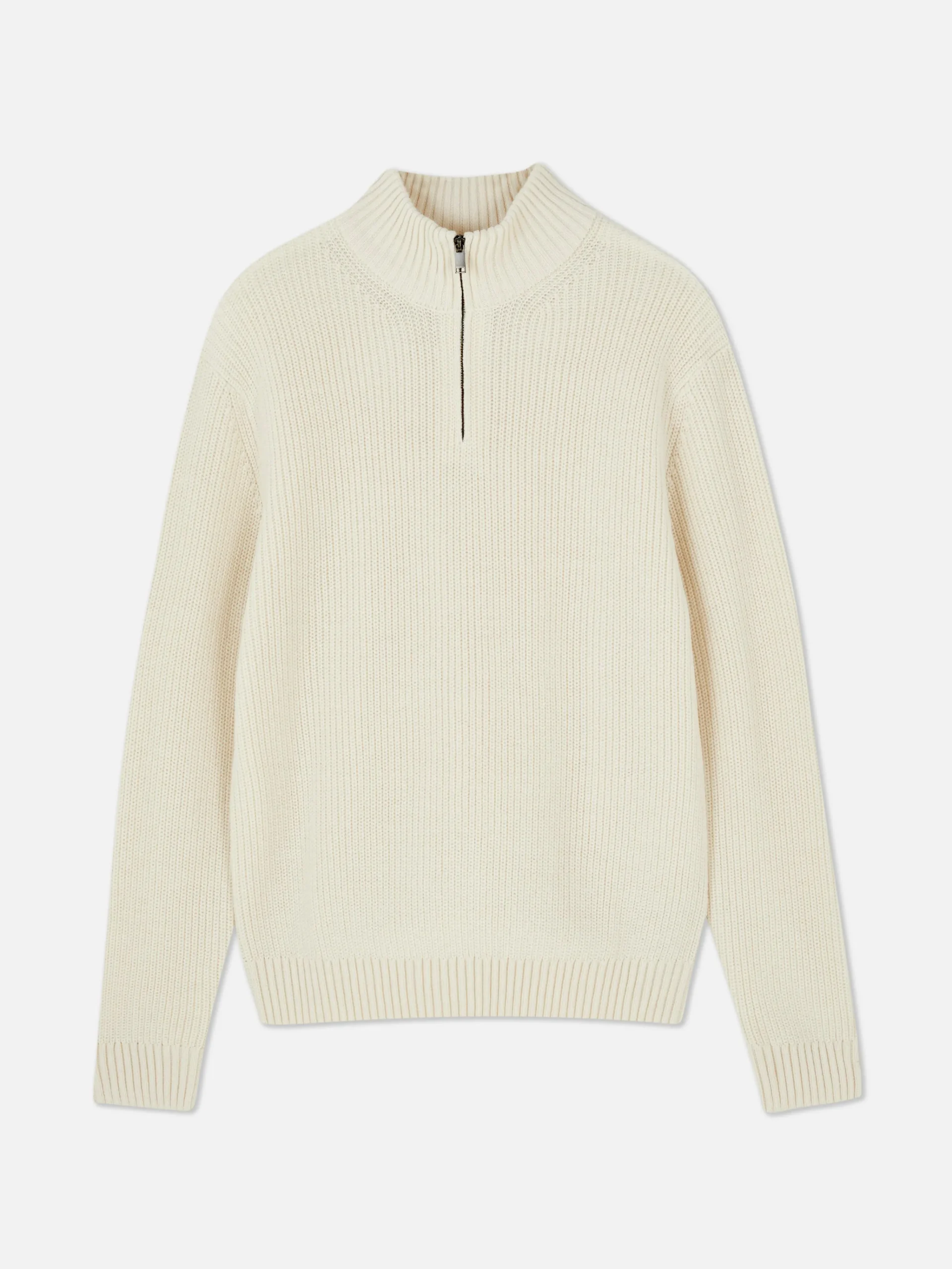 Rib-Knit Half-Zip Sweater|Primark Clearance