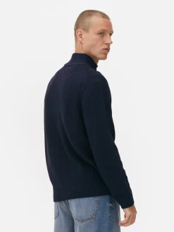 Rib-Knit Half-Zip Sweater|Primark